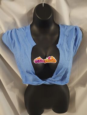 Skims Cotton Jersey Cover-Ups Twisted Plunge T-shirt CU-STT-7213W Tide Blue XS